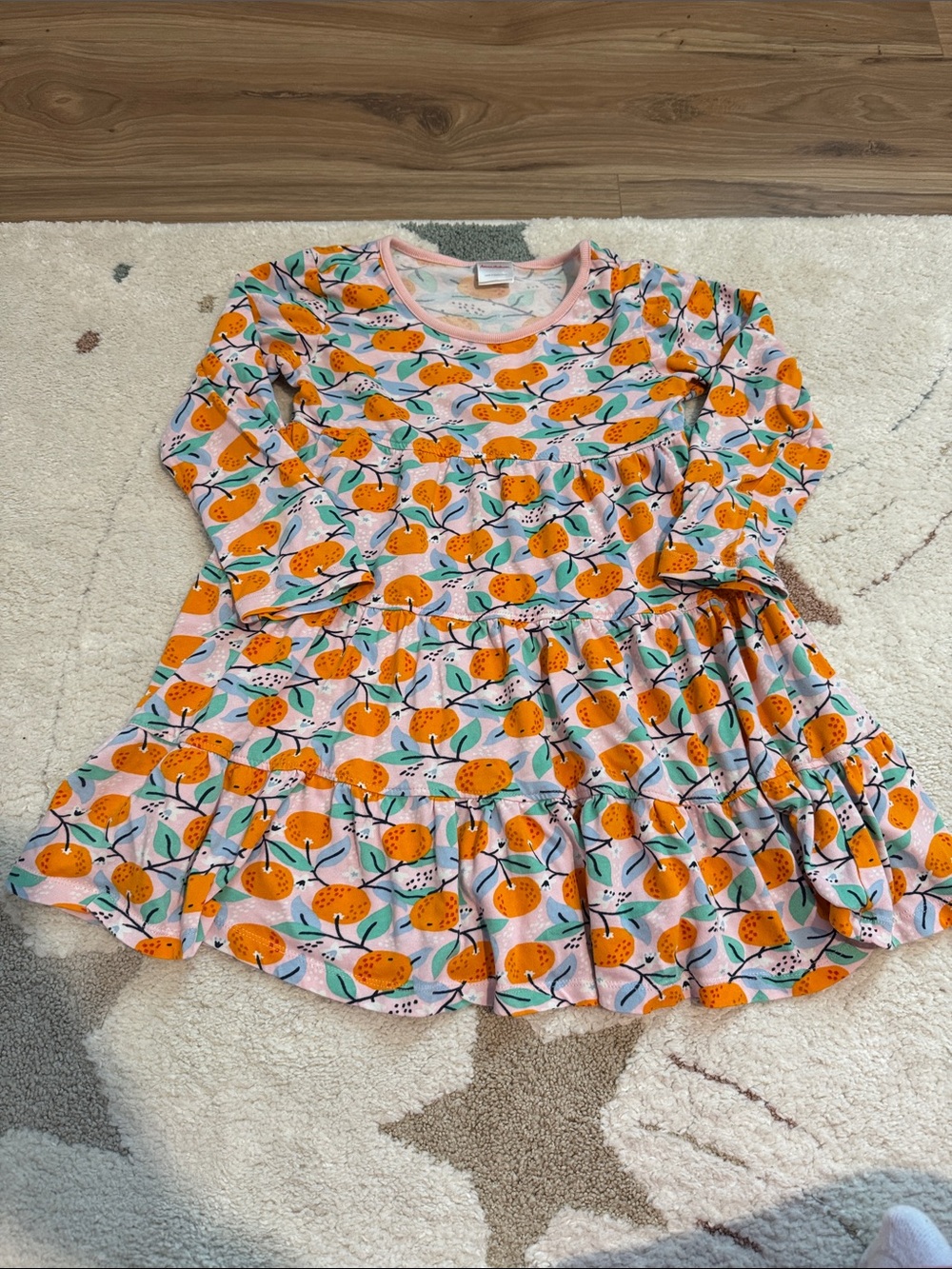 Hanna Andersson Pink Dress with Orange 🍊 Print